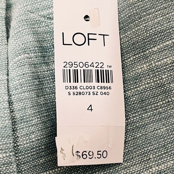 LOFT Linen Blend Side Button Shift Skirt NWT - Picture 5 of 5